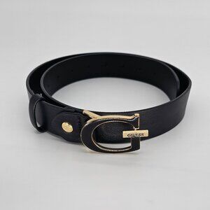 GUESS Black Belt with Gold G Logo Buckle | Women’s Fashion Belt